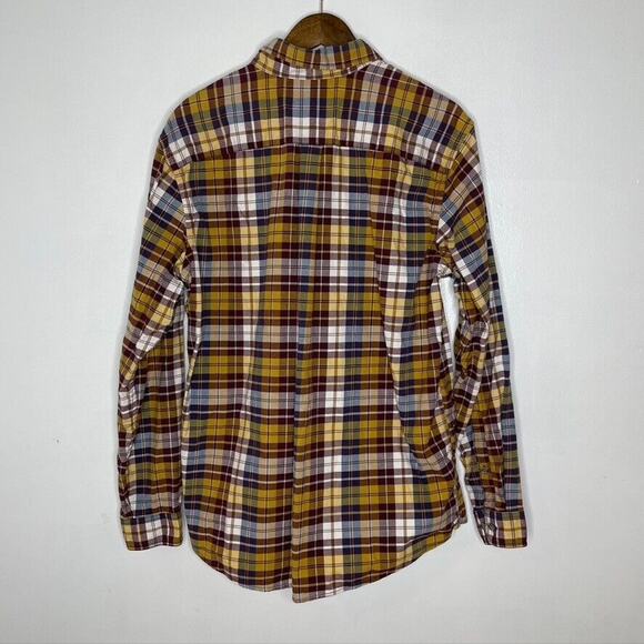 Eddie Bauer Yellow Red Earth Tones Button Up Long Sleeve Size Large Men’s - Picture 7 of 7